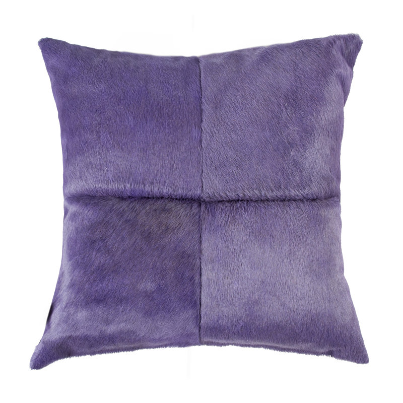 Torino Leather Throw Pillow, Purple, Solid Color