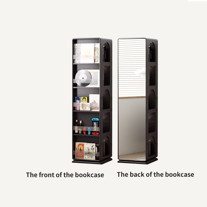 French style floor mounted rotatable bookcase, Black