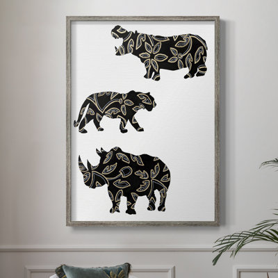 Reproduction encadrée d'animaux en safari ornementaux II
