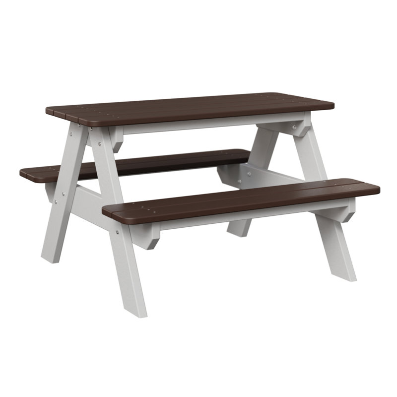 Table de pique-nique rectangulaire pour enfants Berlin Gardens, Brun chocolat / Blanc