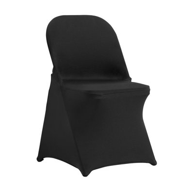 Premium Stretch Spandex Folding Chair Covers - Universal Black Slipcovers for Weddings & Banquets (100-Pack)