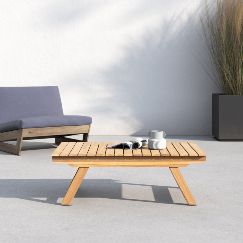 Bullock Rectangular Acacia Outdoor Coffee Table , 37'' in. W 24'' in. D, Teak