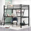Lit en bois et panneau de fibres à densité moyenne avec bureau et tablette Loft-106847896-106847894