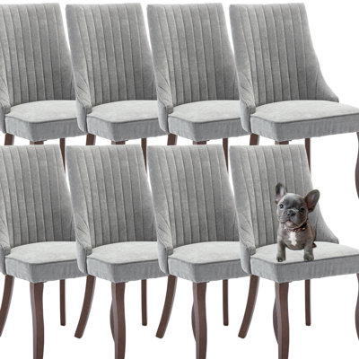 Chaise rembourrée capitonnée en bois massif (ensemble de 8)
