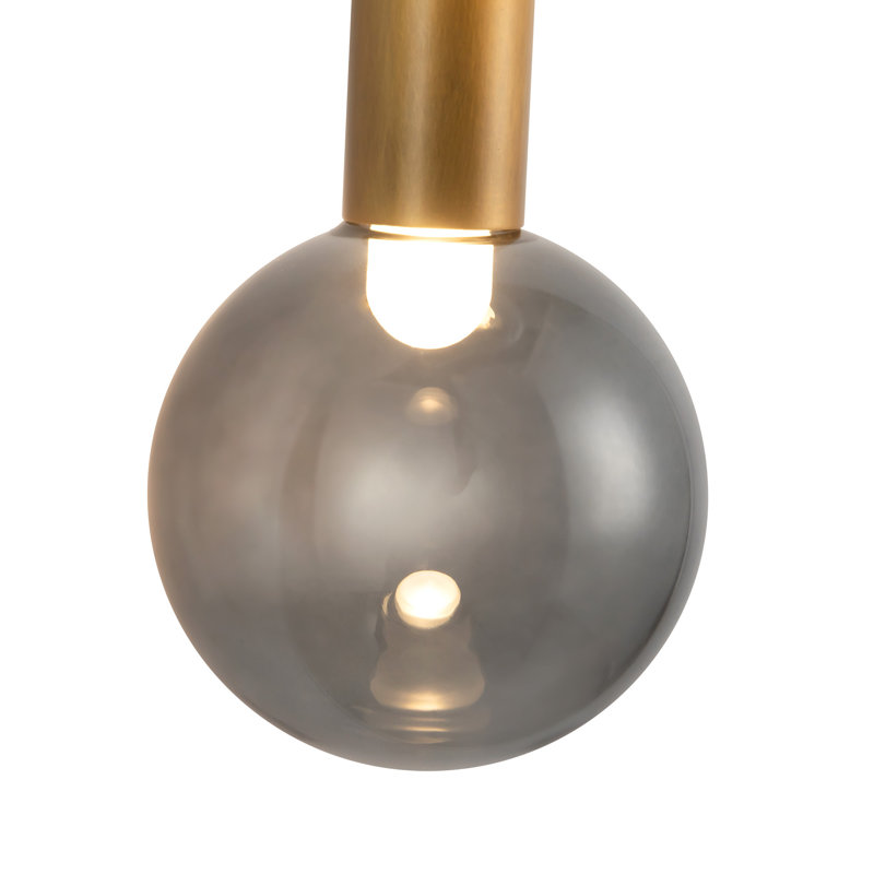 Martinez 1 - Light Armed Sconce, Vintage Brass/Smoked Glass