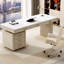Bureau de direction blanc rectangulaire en pierre frittée avec tiroirs-689005410-689005420