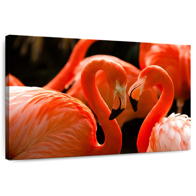 Brampt Heart Shaped Flamingos, 30" H x 45" W