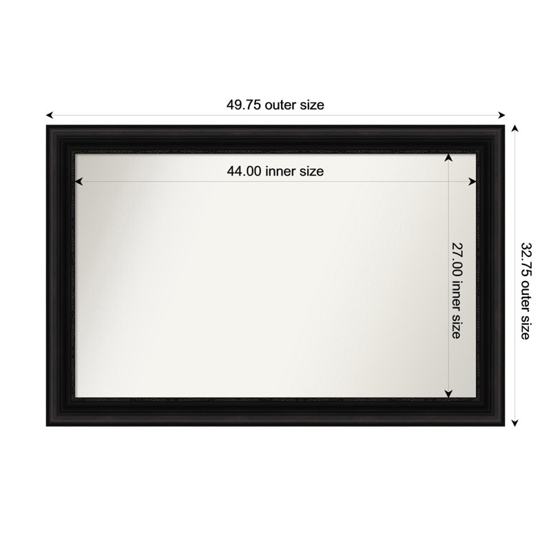 Miroir mural Senaiya, Rectangle, 32,75 po x 49,75 po
