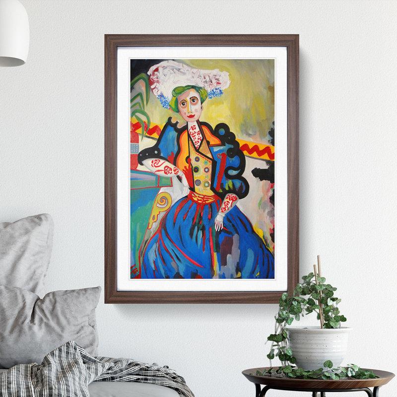 The Woman by Amadeo De Souza-Cardoso - Picture Frame Painting, Walnut, 65cm H x 48cm W x 2cm D