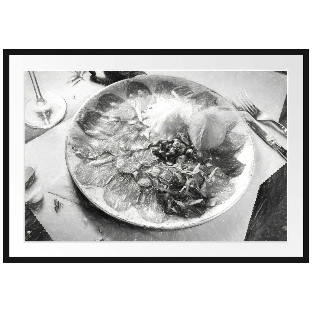 Gerahmtes Papierbild Appetitliches Carpaccio