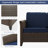 All-weather Wicker 3-seat Patio Sofa With Curved High Back, Washable Plush Cushions, Perfect For Porch, Deck, Garden & Small-space Seating-Blue-996242751