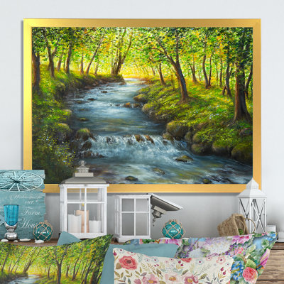 «Beautiful Spring River in Forest II», reproduction sur toile