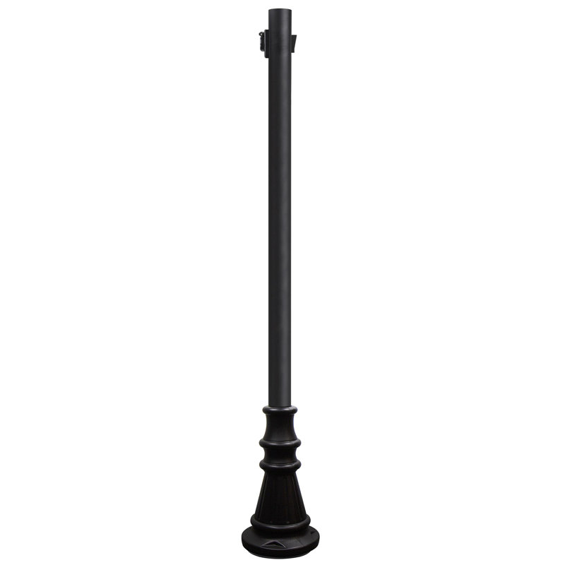 Solus 6ft. Surface Mount Lamp Post with Convenience Outlet, Dusk-to-Dawn Sensor, and Decorative Base Cover
