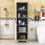 Armoire de rangement pour salle de bain avec tablettes et portes réglables-1107299869