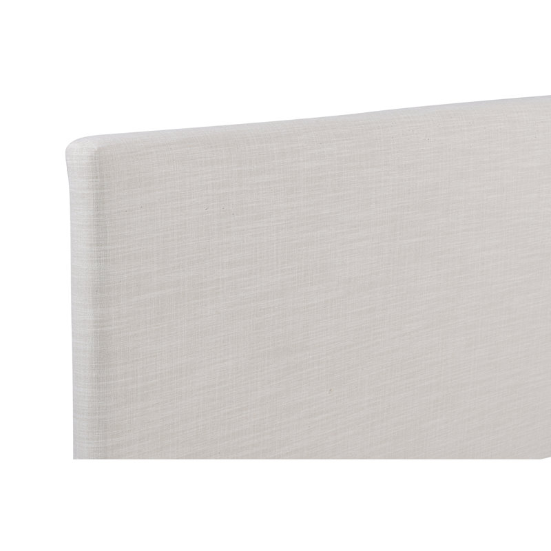 NORDIC UPHOLSTERED KING BED WHITE LINEN BLACK, King, White Linen