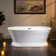 59" x 30" Freestanding Soaking Acrylic Bathtub with Pedestal, Double Ended, Non-Slip Design