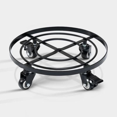 Steel tube - Metal Plant caddy - Black - 12 in - 2 pcs