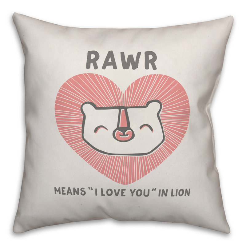  Coussin décoratif I Love You, H 20 po x l 20 po