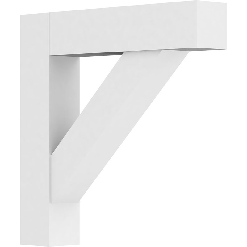 5"W x 30"D x 30"H Standard Traditional Architectural Grade PVC Bracket with Block Ends, 30"H x 5"W x 30"D