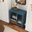 Meuble-bar moderne de 80 cm de large avec porte-verres à vin et tiroir de rangement, bleu-148506514