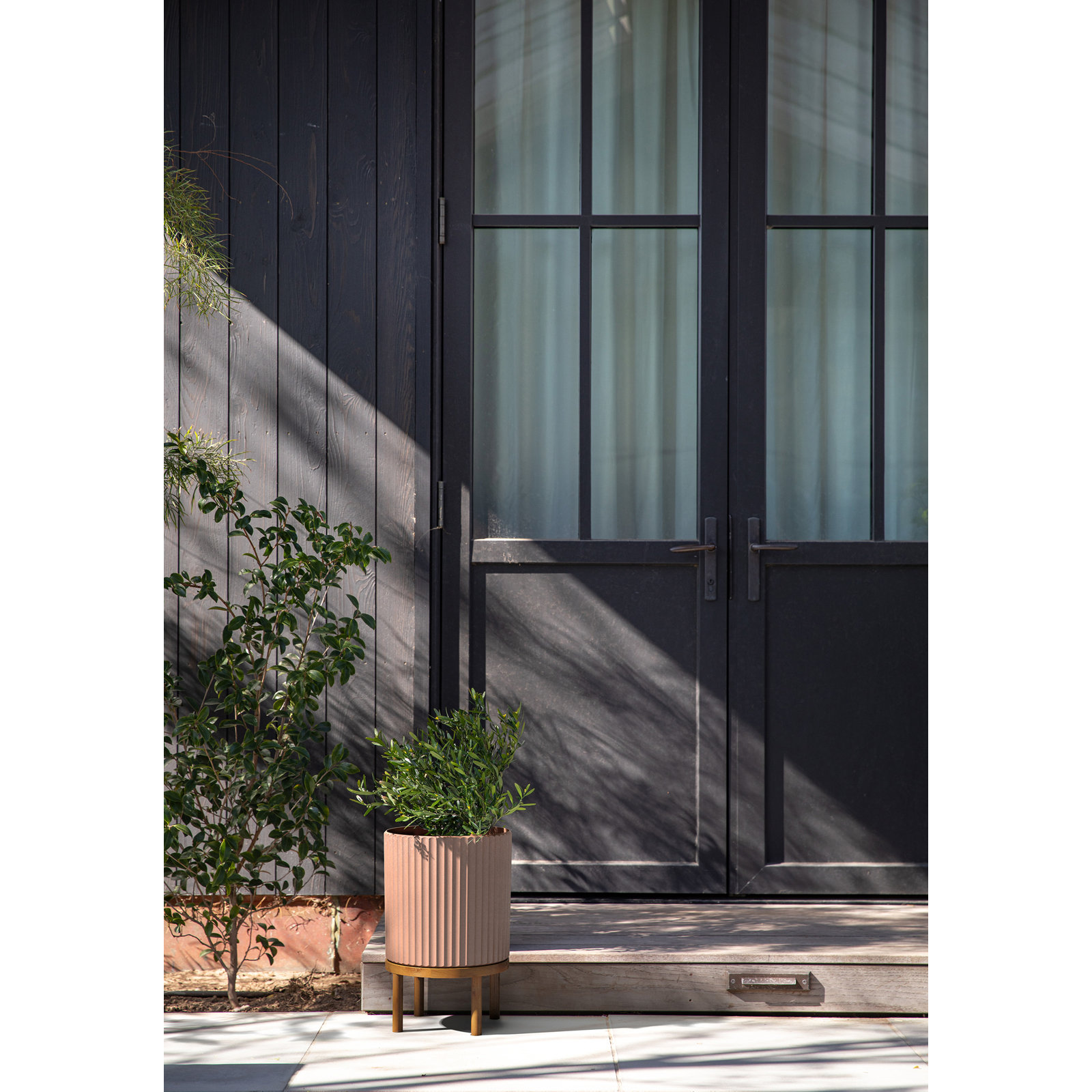 Demi Series Planter with Stand, 1, 16" H x 10.5" W x 10.5" D, Terracotta/Brown