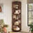 71.65" Tall 6-Tier Rustic Brown Narrow Corner Bookshelf Storage For Living Room