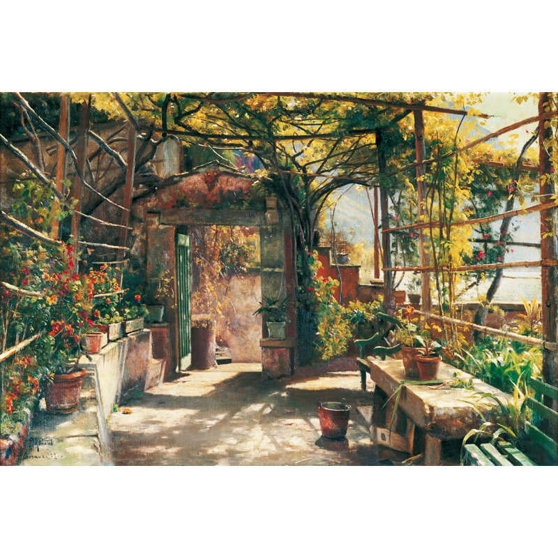 In The Pergola by Peder Monsted - Wrapped Canvas Print, 81cm H x 122cm W