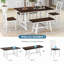 Ensemble de table de salle à manger en bois 6 pièces avec long banc et 4 chaises de style campagnard