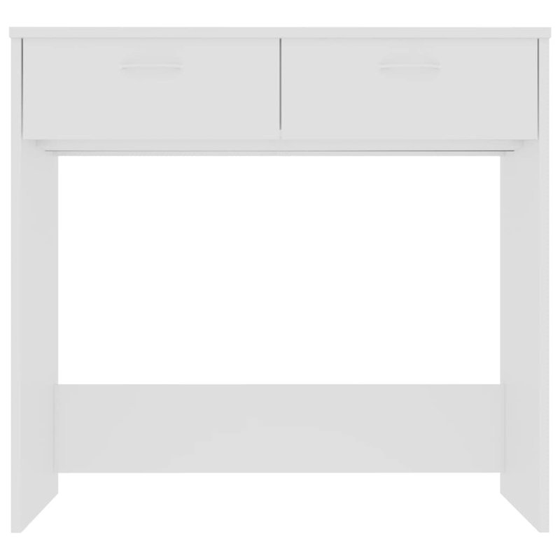 Bureau d'écriture rectangulaire moderne compact en bois d'ingénierie blanc