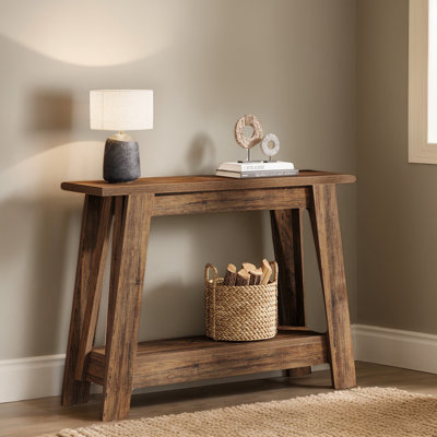 41.3" Farmhouse Console Table, 2-Tier Narrow Entryway Table with Storage, Sofa Table Behind Couch for Living Room, Hallway, Foyer