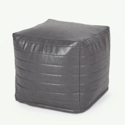 Candy Contemporary Faux Leather Suqare Pouf