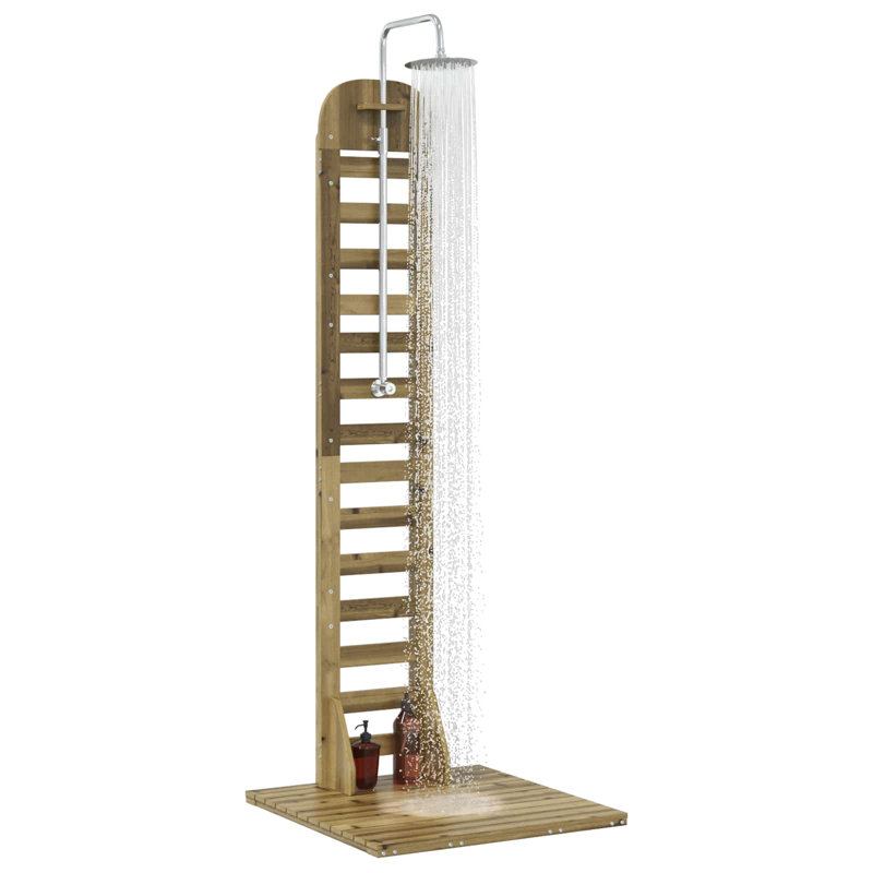 Outdoor Shower and Footwash Spout, Green Oak