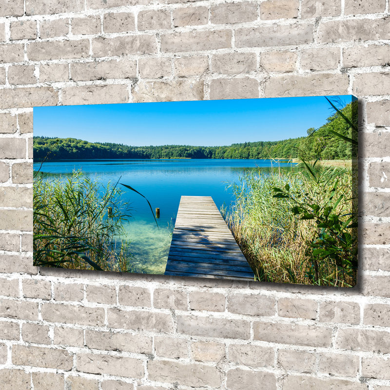 Pier At The Lake - No Frame Print on Canvas