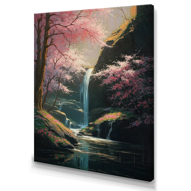 Placerville Cherry Blossom Stream III sur toile, H 40 po x l 30 po x P 1,5 po, Toile tendue