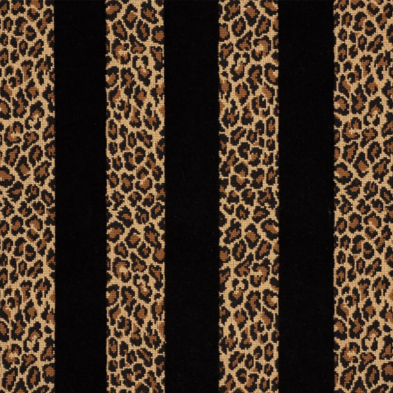 Timothy Corrigan Striped and Animal Print Fabric, Black