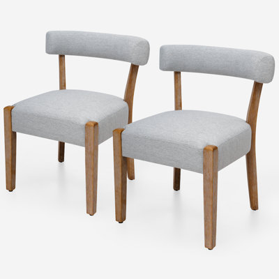 Chaises de salle à manger rembourrées en tissu gris Cindina