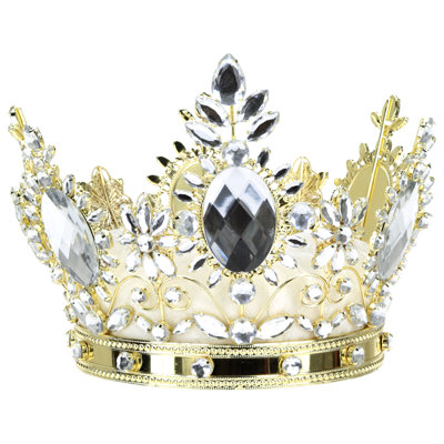Jeweled Queen Crown, Red - 7.5 Inches