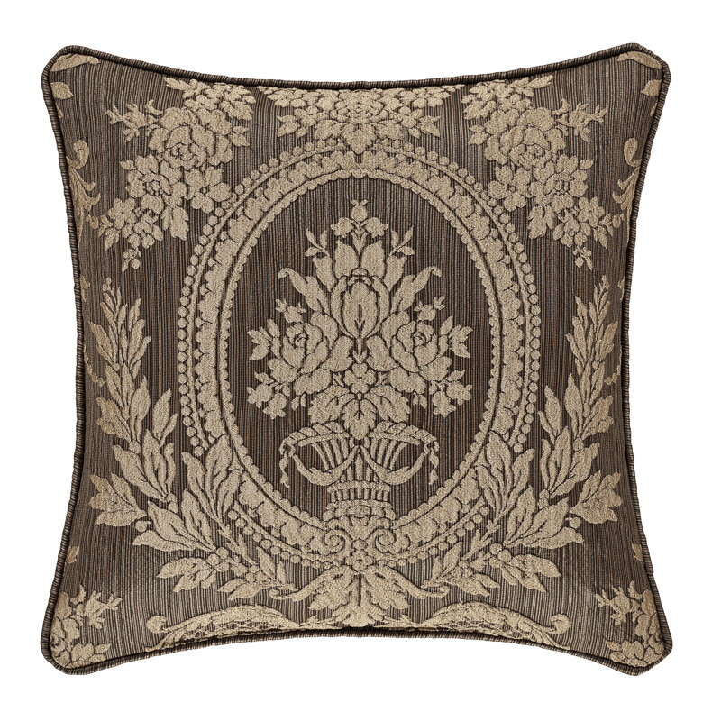 Mink Floral Medallion 18" Square Decorative Throw Pillow