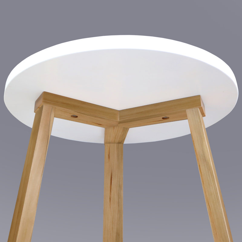 Table d'appoint ronde à trépied avec pieds en bois franc massif Aesthetic, Naturel