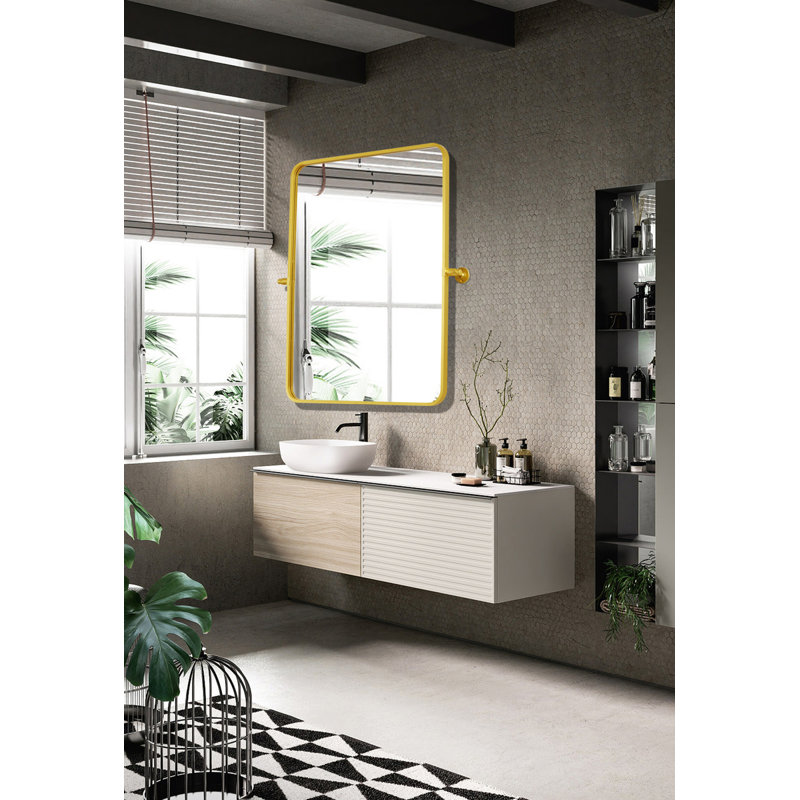 Bellatrix Metal Rectangle Wall Mirror, Gold