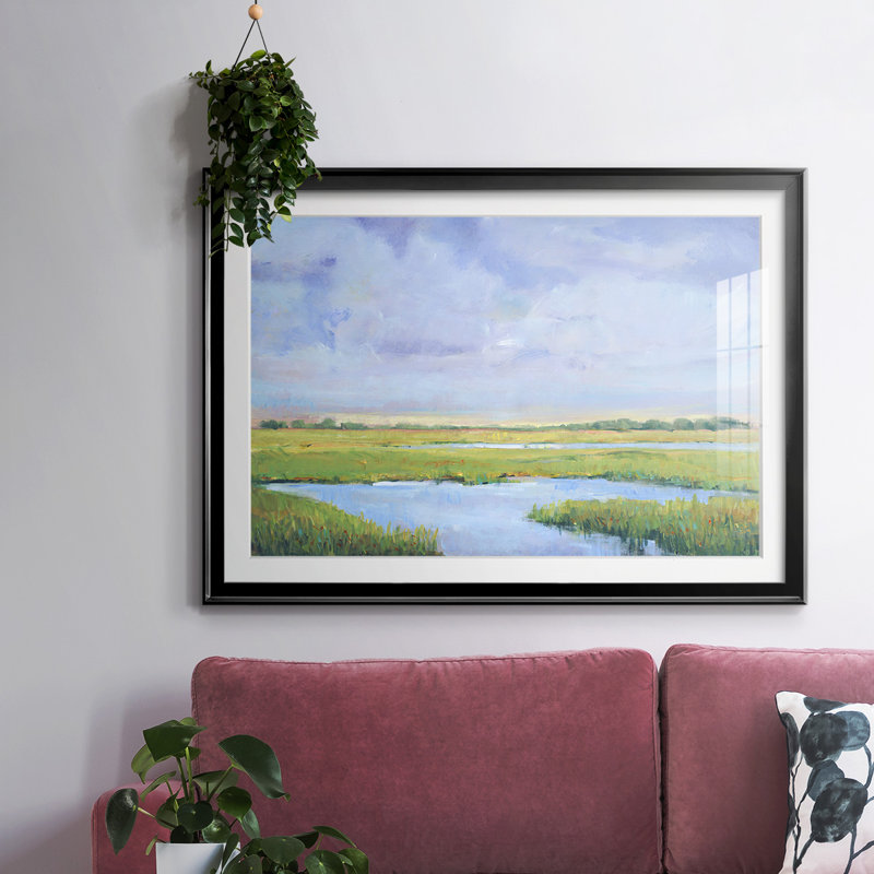 Summer Marsh I, reproduction d'art sur papier, H 27 po x l 39 po x P 1,5 po, Noir