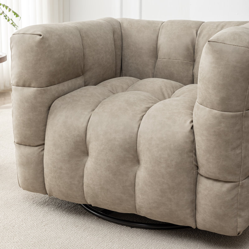 Fauteuil pivotant 38 po Brennan, Taupe Avdul