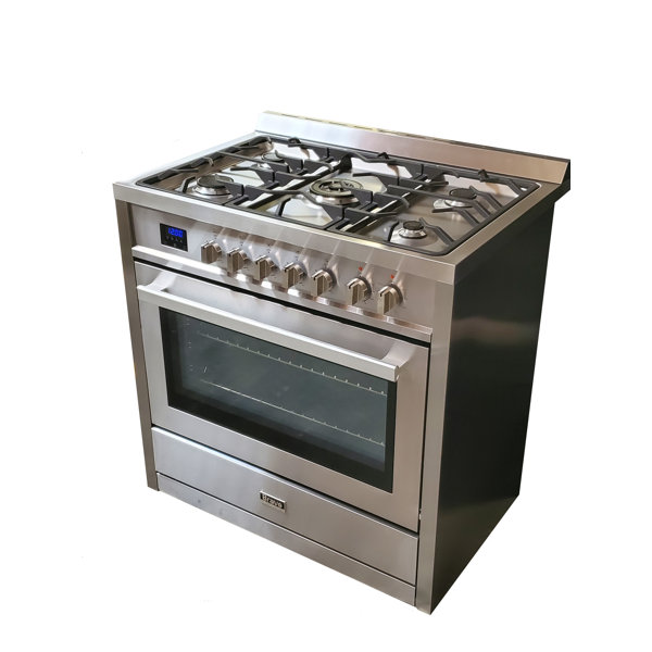 ZLINE 36 in. 5.2 Cu. ft. 6 Burner GAS Range with Convection GAS Oven in Stainless Steel (SGR36)