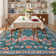 Farmhouse Floral Machine Washable Rug with Non Slip TPR Backing Soft Thin Foldable Mat Botanical Butterfly Printed Carpet Low Pile Non Shedding Carpet