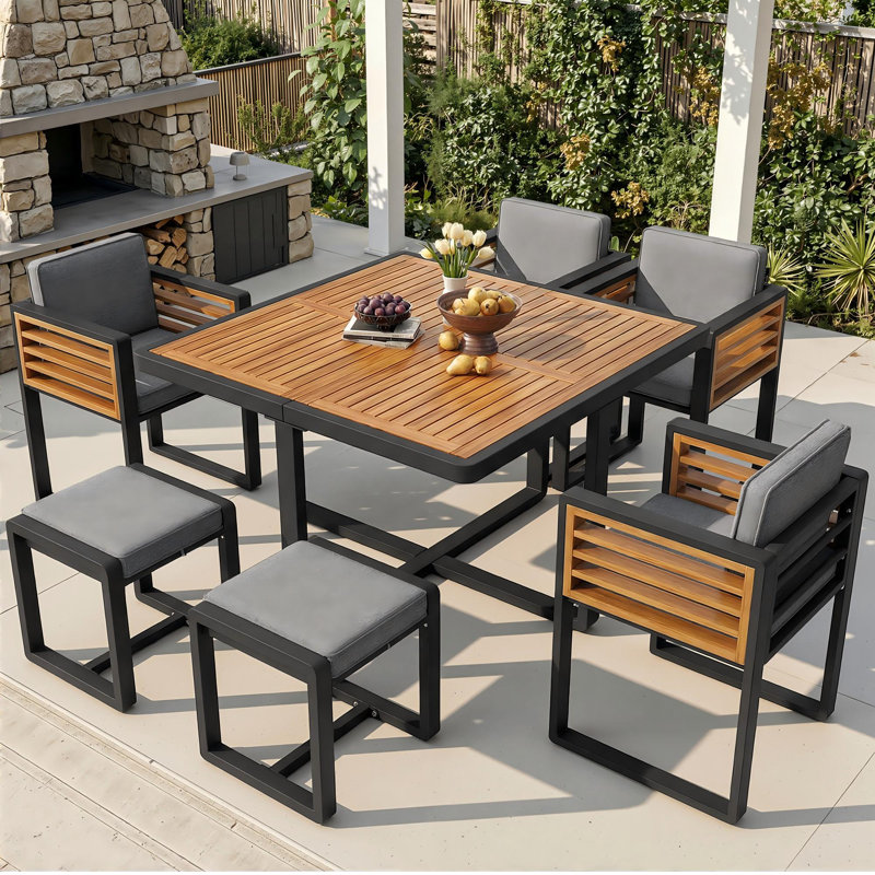Garden Conversation Set For 6 People Gray