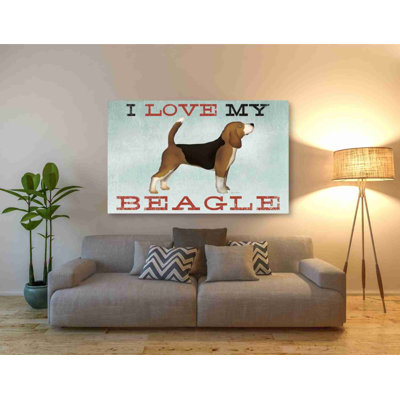 «Beagle Canoe - I Love My Beagle II» par Ryan Fowler, art mural sur toile