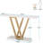 43 Inch Modern Console Table With Faux Marble Top And V-Leg Metal Frame For Hallway, Living Room Or Foyer
