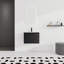 Meuble-lavabo mural 24 po avec lavabo en céramique et porte d'armoire à fermeture en douceur, ensemble KD