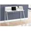 Bureau d'ordinateur, bureau personnel, ordinateur portable, tablettes de rangement, l 48 po, travail, stratifié blanc, métal blanc, contemporain, moderne-995606175
