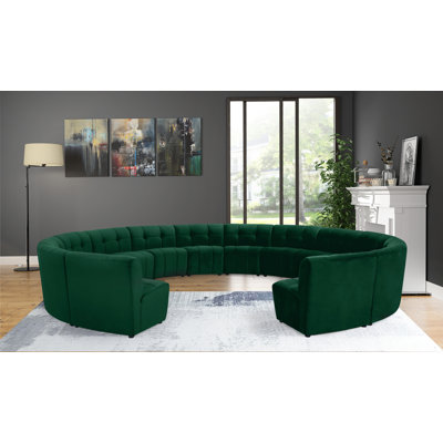 Canapé modulaire de coin symétrique en velours de 173 po de largeur Jedson